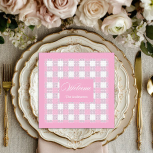 Serviette En Papier Serviettes roses modernes personnalisées avec acce