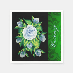 Serviette En Papier Serviettes Roses peintes à la main personnalisées