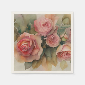 Serviette En Papier Serviettes Roses vintages