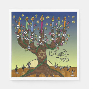 Serviette En Papier Serviettes Rosh Hashanah L'Shanah Tovah Arbre de V