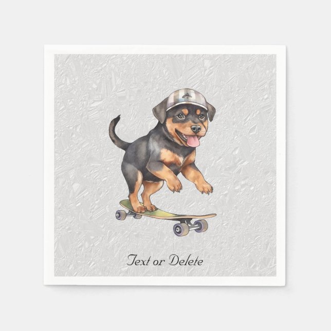 Serviette En Papier Serviettes Rottweiler Aquarelle (Devant)