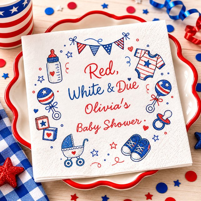 Serviette En Papier Serviettes Rouge Blanc Due (Créateur téléchargé)
