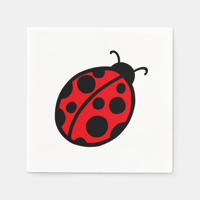 Serviette En Papier  Serviettes Rouge Coccinelle (Devant)
