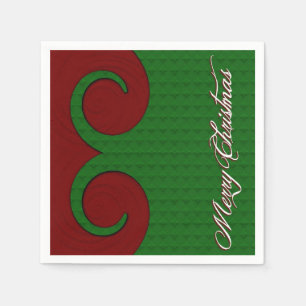 Serviette En Papier Serviettes Rouge et Vert à Tourbillon de Noël
