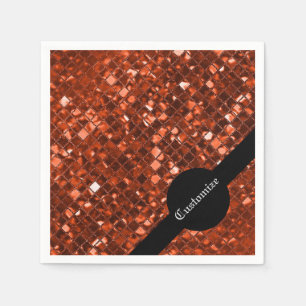 Serviette En Papier Serviettes rouges de scintillement de motif de