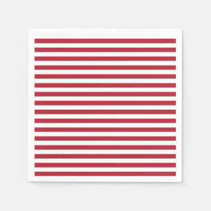 Serviette En Papier Serviettes rouges et blanches de rayure