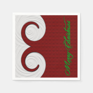 Serviette En Papier Serviettes rouges et blanches de remous de Noël d
