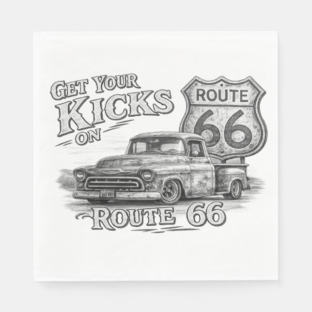 Serviette En Papier Serviettes Route 66 (Devant)