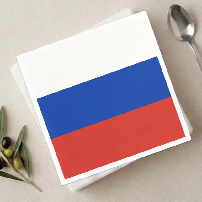 Serviette En Papier Serviettes Russie, Drapeau russe pour les supporte (Russian Flag Napkins)