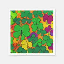 Serviettes Saint Patrick avec shamrock