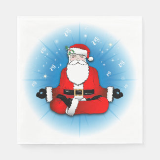 Serviette En Papier Serviettes Santa méditant