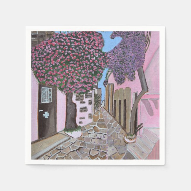 Serviette En Papier serviettes Santorin Grèce (Devant)