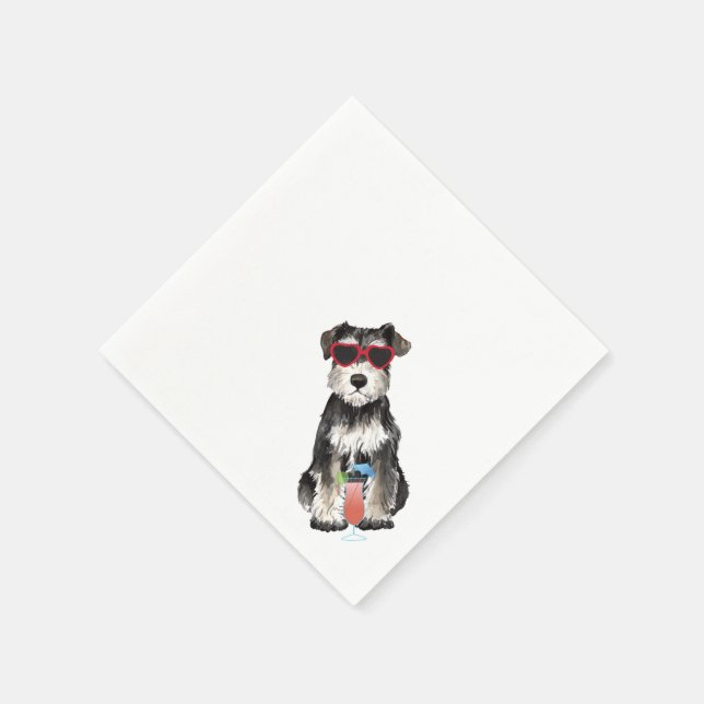 Serviette En Papier Serviettes Schnauzer miniatures d'été (Coin)