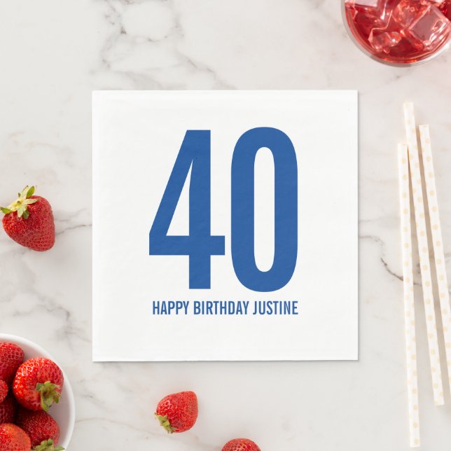 Serviette En Papier Serviettes simples 40e anniversaire (En situation)