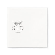 Serviettes simples de Mariage monogramme