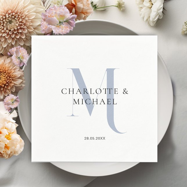 Serviette En Papier Serviettes simples, élégantes, monogrammes mariage (Créateur téléchargé)