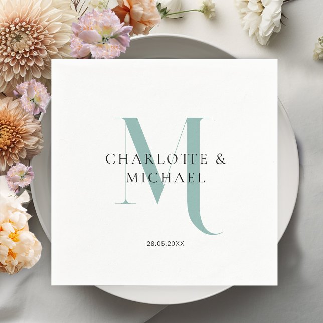 Serviette En Papier Serviettes simples, élégantes, monogrammes mariage (Créateur téléchargé)
