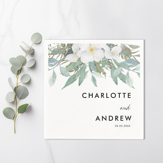 Serviette En Papier serviettes simples et élégantes à l'eucalyptus (Créateur téléchargé)