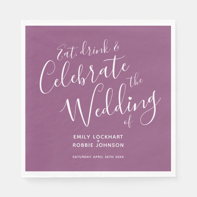 Serviette En Papier Serviettes simples mûrier et mariage blanc (Devant)