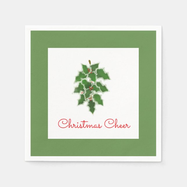 Serviette En Papier Serviettes Snowy Holly (Devant)