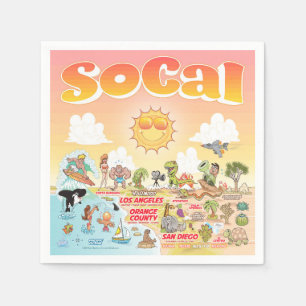 Serviette En Papier Serviettes SoCal ensoleillées