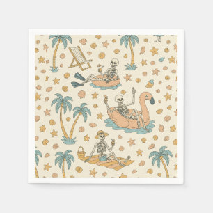 Serviette En Papier Serviettes squelette pour fête Summerween