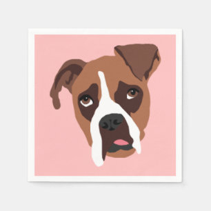 Serviette En Papier Serviettes standard de cocktail de chien de boxeur