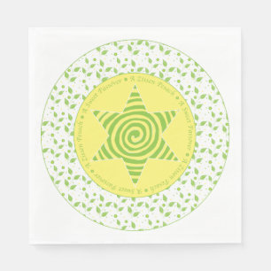 Serviette En Papier Serviettes standard Pâques ""Feuilles verts/jaune