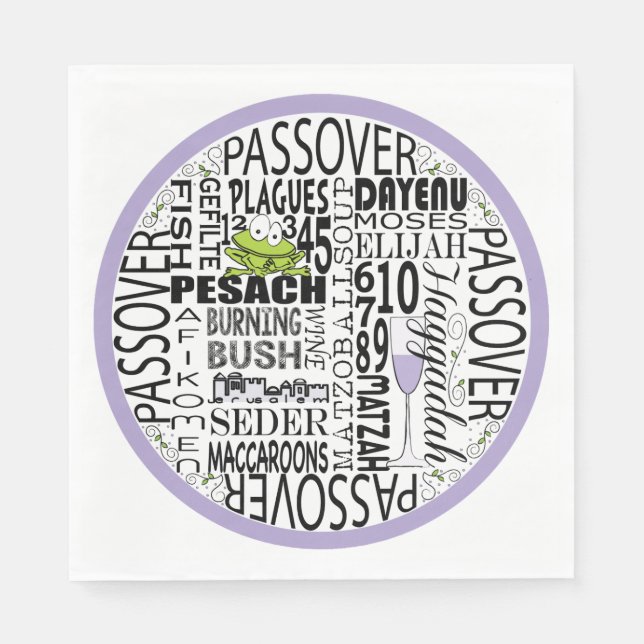 Serviette En Papier Serviettes standard Passover "Dayenu & more" (Devant)