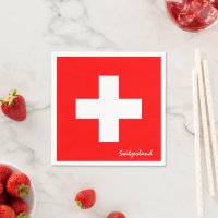 Serviettes Suisse, Drapeau suisse pour les support