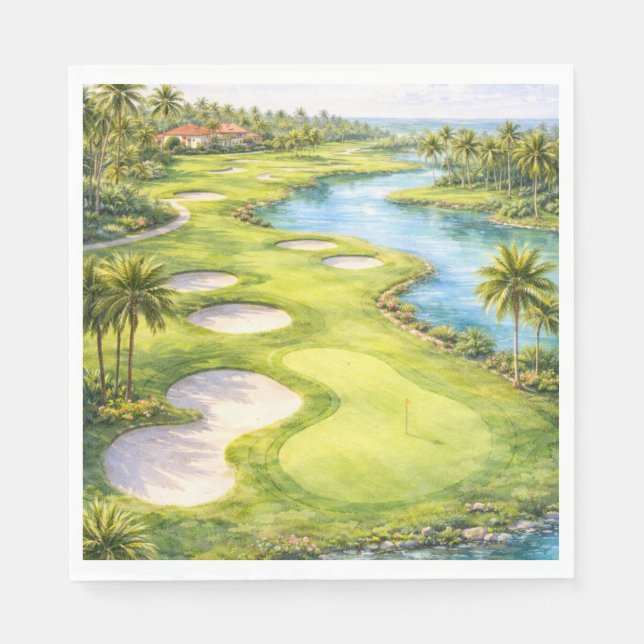 Serviette En Papier Serviettes sur le thème du golf en Floride (Devant)