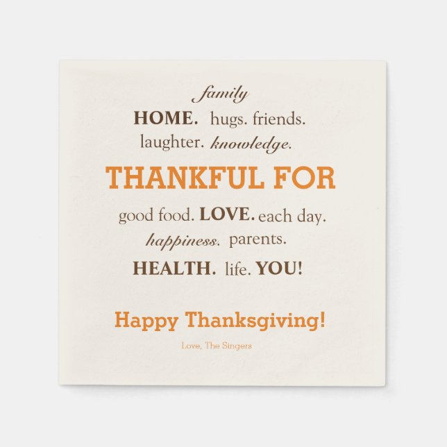 Serviette En Papier Serviettes Thanksgiving (Devant)