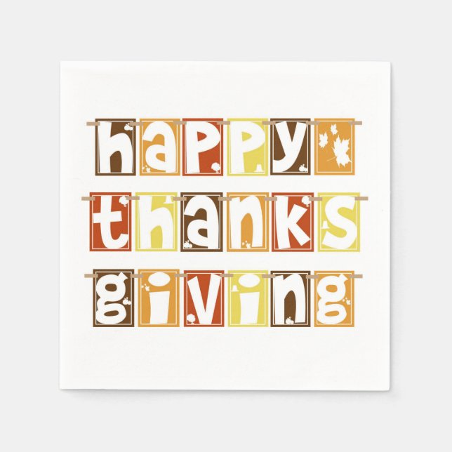 Serviette En Papier Serviettes Thanksgiving (Devant)