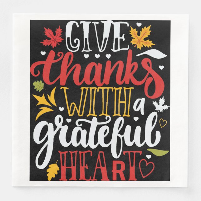 Serviette En Papier Serviettes Thanksgiving Gratuit Et Reconnaissante (Devant)