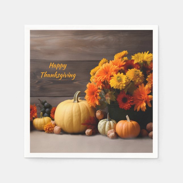 Serviette En Papier Serviettes Thanksgiving traditionnelles (Devant)