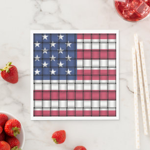 Serviette En Papier Serviettes tissées American Flag Party