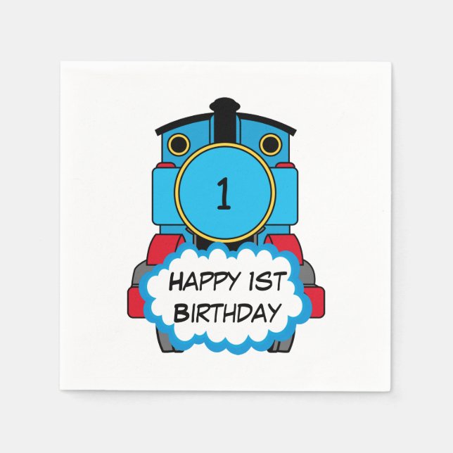 Serviette En Papier Serviettes Train Joyeux Anniversaire (Devant)