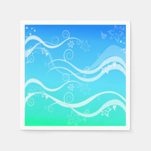 Serviette En Papier Serviettes Turquoise Sea White