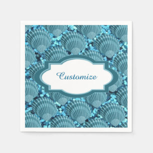 Serviette En Papier Serviettes turquoises de coquillages