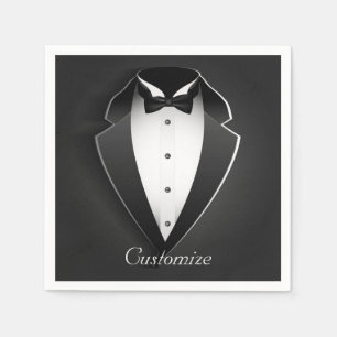 Serviette En Papier Serviettes Tuxedo Personnalisées Classiques