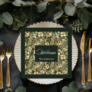 Serviette En Papier Serviettes Vert Sage Personnalisées Style Chic Sha