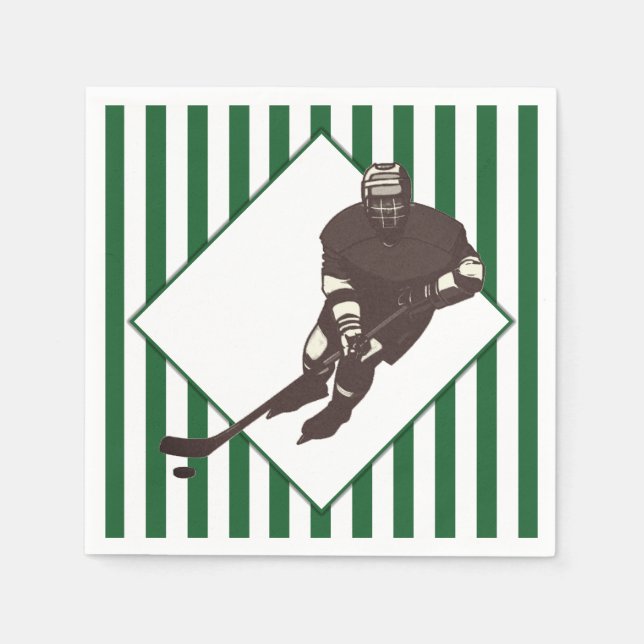 Serviette En Papier Serviettes Vertes Équipe de Hockey (Devant)