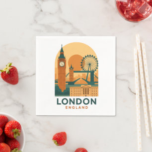 Serviette En Papier Serviettes Vintage Londres Angleterre – Rétro Big