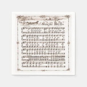 Serviette En Papier Serviettes vintages de Noël de tintements du