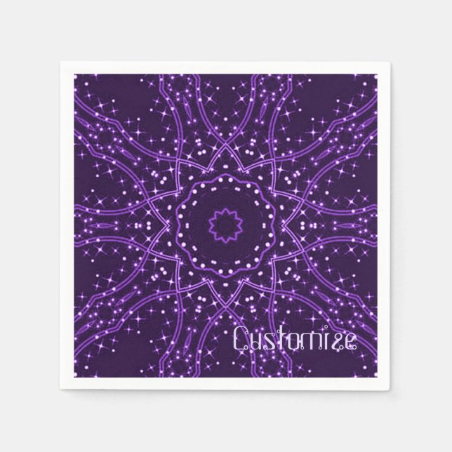 Serviette En Papier Serviettes violet Galaxy Stars (Devant)