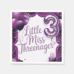 Serviette En Papier Serviettes Violet Petite Mademoiselle Trois Ans