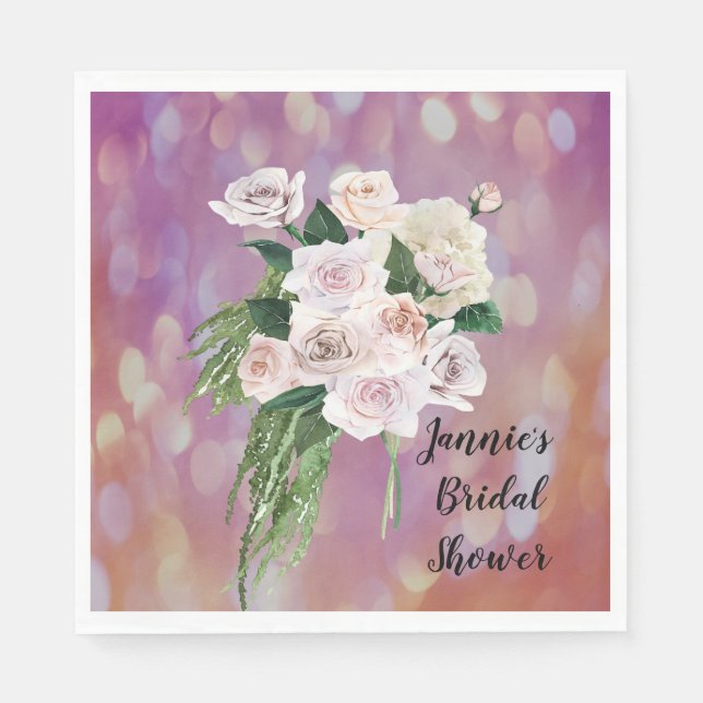 Serviette En Papier Serviettes wedding showers avec Roses (Devant)