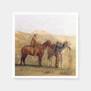 Serviette En Papier Serviettes Western Party Cowboys avec Chevaux Vint