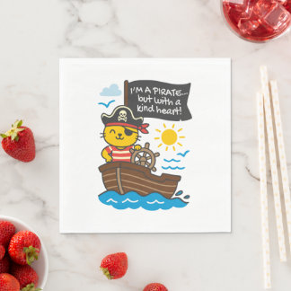 Serviette En Papier Servilleta gato pirata