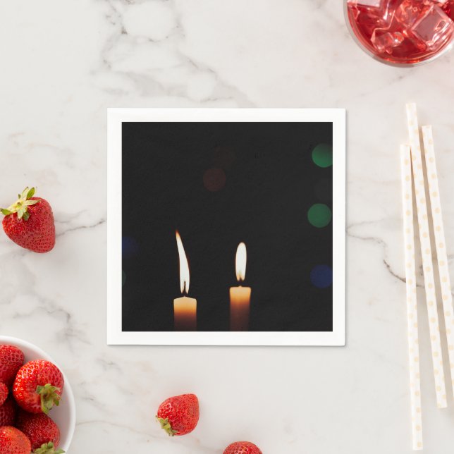 Serviette En Papier Servilleta personalizada con fotografía bokeh (En situation)